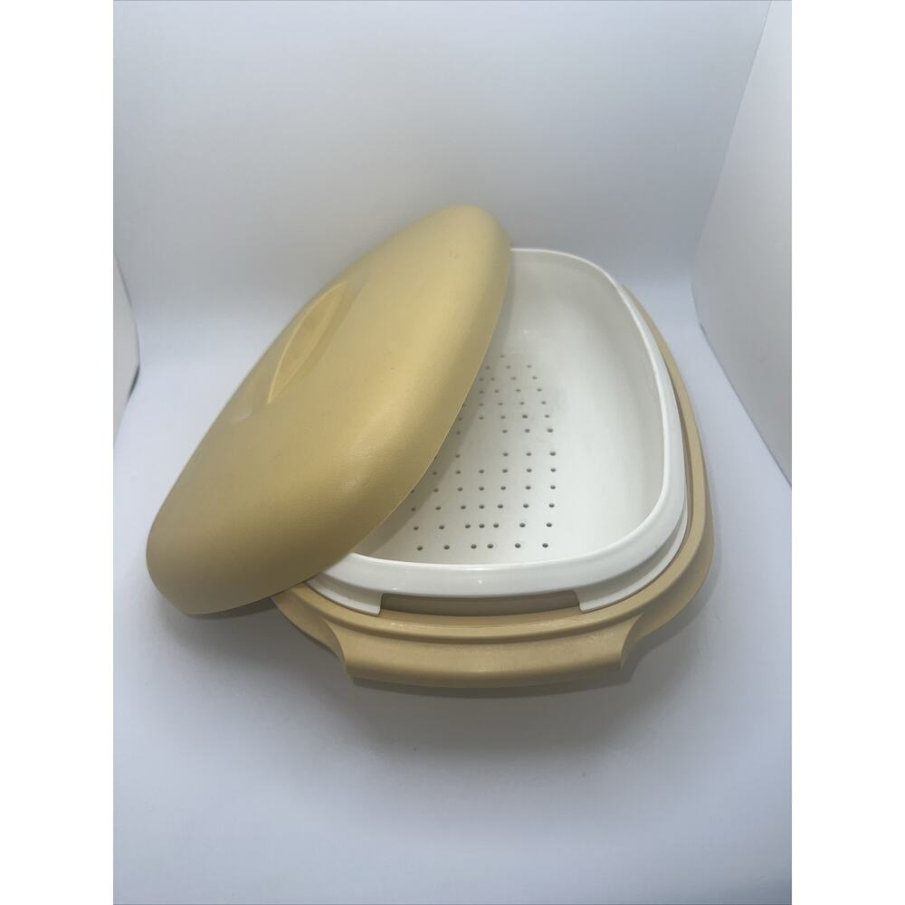 Vintage Tupperware 12738 Yellow Rice And Vegetable Steamer Camping